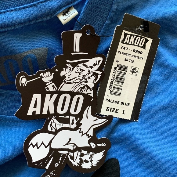 Akoo T-Shirt Classic Snobby Tee Blue Size Large NWT - Picture 3 of 6